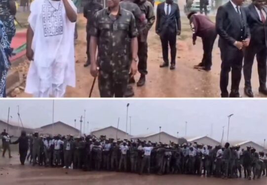 FCT Serving Corps Members Seen Greeting NYSC DG In The Rain (Video)