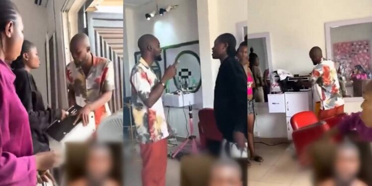 Man Storms Girlfriend’s Shop To Take Back Salon He Opened Two Years Ago After She Cheated (Video)
