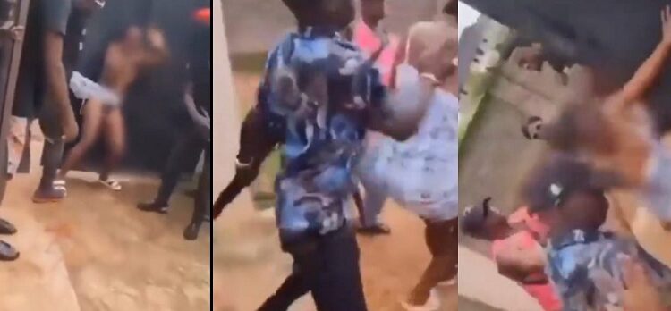 Shock As Vigilantes Strip Female Corps Member N@ked, Beat Her Mercilessly in Anambra (Video)