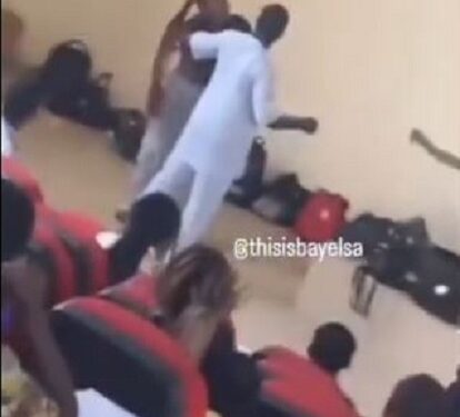 Watch The Moment Lecturer And Female Student Exchange Blows Over Alleged Exam Malpractice (Video)