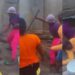 Shocking Moment Ladies Fall Into Soakaway While Cooking (Video)