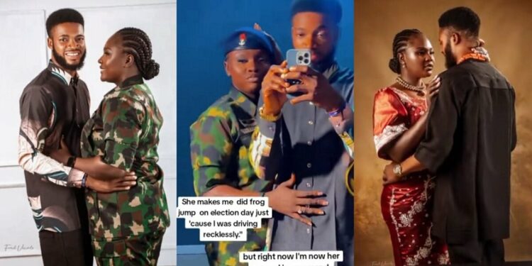 Man Jubilates As He Engages Female Soldier Who Punished Him, Nigerians React (Video)