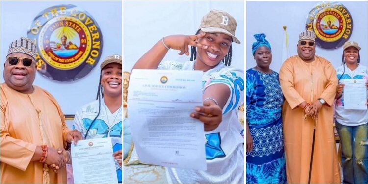 Gov. Adeleke Hands Appointment Letter To Viral Puff-Puff Seller (Video)