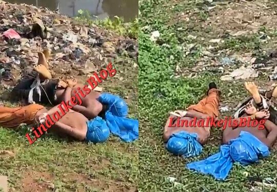 Two Young Men Tied Up, Flogged, And Suffocated Along LASU-Igando Road In Lagos (Photos)