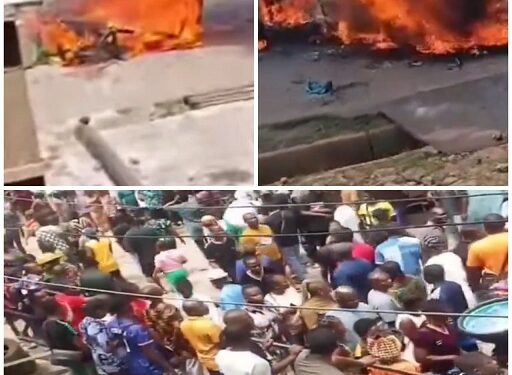 Chaos In Onitsha As Government Backed Armed Group Allegedly K!lls Pregnant Woman And Three Others (Video)
