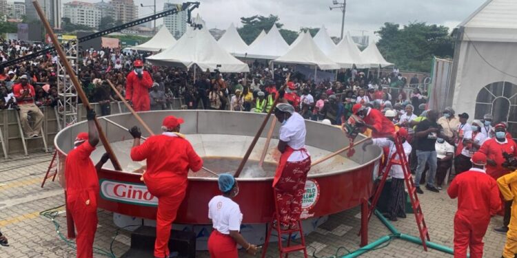 Drama As Hilda Baci’s Giant Jollof Pot Collapses During Record Attempt (Videos)