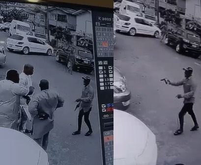 Lagos Police Arrest Man Caught On Camera Stealing Gold Necklace From A Man’s Neck In Broad Daylight (Video)