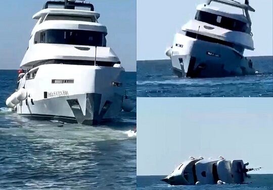 The Moment A Brand New $940,000 Luxury Yacht Sank Just 15 Minutes After Being Launched In Water (Video)