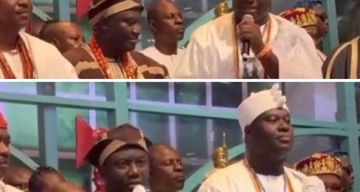 Nigerians React To Trending Video Of Ooni Of Ife And Alaafin Of Oyo At A Party In Lagos (Watch)