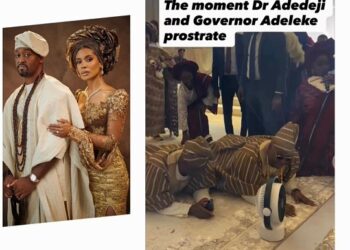 Davido’s Father, Dr Adeleke, and Gov Ademola Adeleke Prostrate Before Their In-laws To Ask For Their Daughter’s Hand In Marriage (Video)