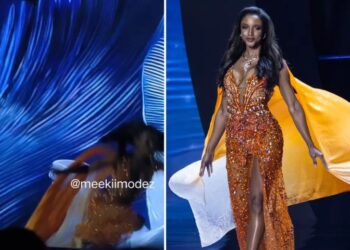 Watch The Moment Miss Jamaica Tumbled Off Stage And Was Carried Away On Stretcher During Miss Universe Pageant (Video)