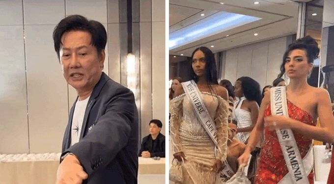 Watch The Moment Miss Universe Contestants Walk Out On Organiser After He Humiliates Miss Mexico (Video)