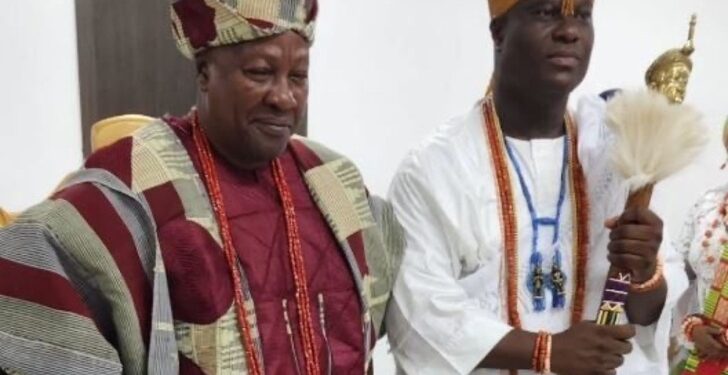 Ooni Of Ife Installs Ghanaian President Mahama as Aare Atayeto Oodua (Photos)