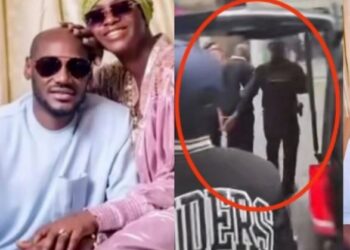 Nigerians Mock 2face Over Viral Video Of Singer Being Arrested In The UK After Alleged Altercation With His Wife, Natasha (Watch)