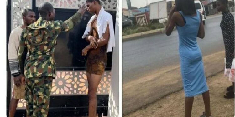 Angry Nigerian Man Calls Soldier On His Brother Who Acts Feminine And Insists On Being Called ‘Abigail’ (Photos)