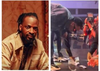 “Person Way Don Broke Finish” – Nigerians React As Singer ‘9ice’ Is Spotted Picking Dollars During Performance (Video)