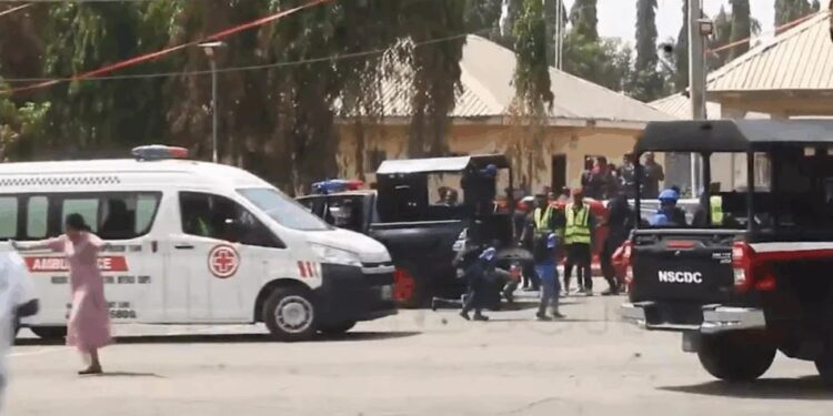 Tragedy As NSCDC Female Officer Crushed To De@th During ‘Show Of Force’ In Abuja (Video)