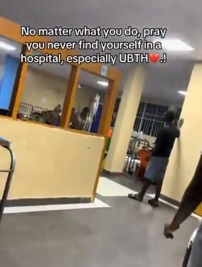 Commotion As Angry Mother Goes Wild, Accuses Hospital Staff Of Negligence After Child’s De@th (Video)
