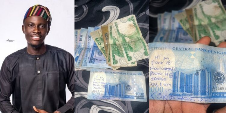“My Name Is Faith And I’m Into Prostitution, I’m Available” – Man Cries Out, Displays Unusual Writeup With Phone Number On ₦1,000 Note