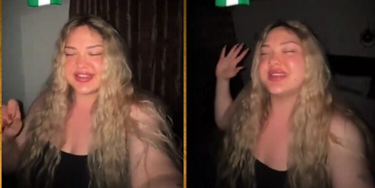 Caucasian Lady Reacts After Power Outage In Nigeria Hotel (Video)