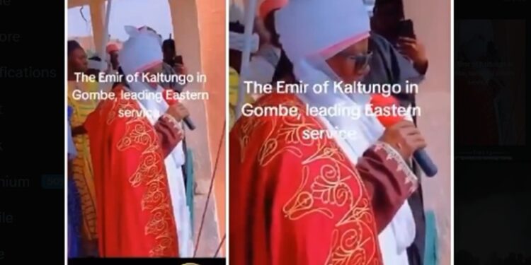 Emir of Kaltungo in Gombe Sparks Reactions After Leading Christian Hymn (Video)