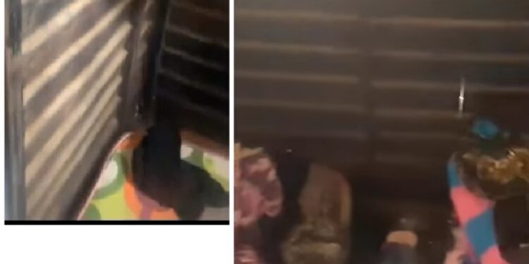 Lagos Lady Shares Video Of Living In Container For ₦5,000 Per Month, Says She Raises Her Bed Whenever It Rains (Watch)