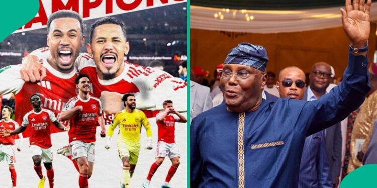 Atiku Reacts To Arsenal’s Emergence As EPL Champions