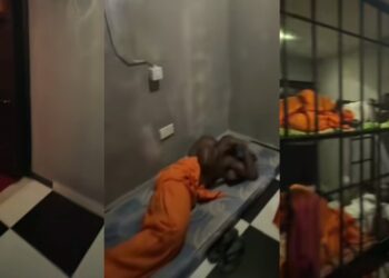 Lady Cries Out After Discovering a Prison Inside Lagos Club (Video)