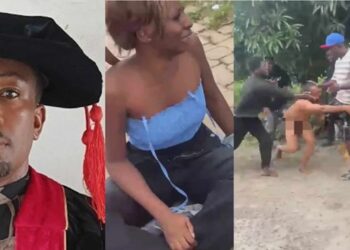 Unizik Lecturer Stripped, Beaten by Students Over Alleged Molestation of Female Student (Video)
