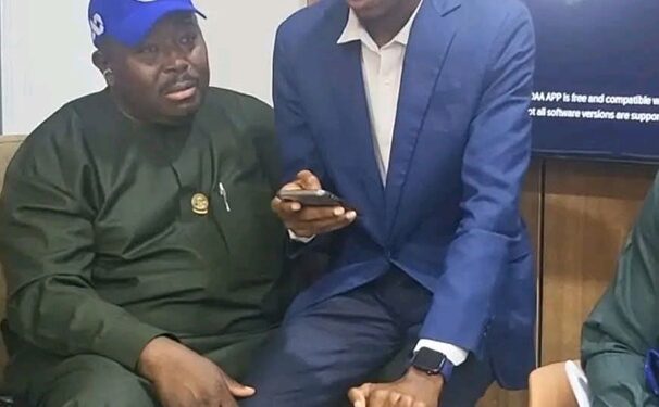 “I Hope No Be Wetin I Dey Think O” – Nigerians Drag Senator Alli Sharafadeen Over Strange Pose With Younger Man (Video)