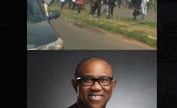 Watch The Moment Thugs Attack Peter Obi’s Convoy In Benue (Video)