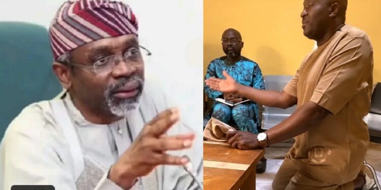 Rufai Oseni Fumes As Desmond Elliott Kneels To Beg Gbajabiamila (Video)