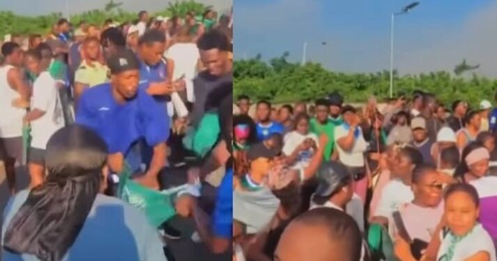 “We No Go Wear” – Youths In Warri Protest After They Were Allegedly Asked To Wear Branded Tinubu Shirt (Video)